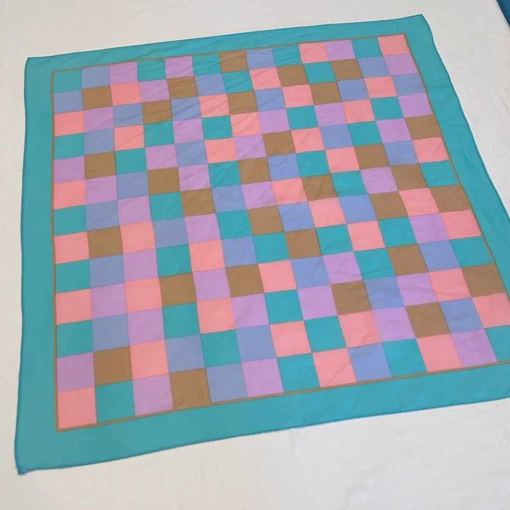 Vintage Pastel Checkerboard Scarf